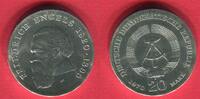 Eastern Germany DDR GDR 20 Mark Silber 1970 150. Geburtstag Friedrich Engels (1820-1895) fast prägefrisch in Kapsel