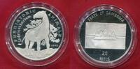 Kambodscha Cambodia 20 Riels Silber 1993 Prehistoric Animals Series - Indricotherium Dinosaurier PP 