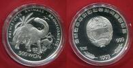 Nordkorea Nortth Korea 500 Won Silber 1 Unze Ounce Prähistorische Tiere - Brontosaurus 1 oz Glatter Rand Plain Edge -