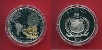 Samoa 10 Dollar Silber Geschichte der Seefahrt - Charles Darwin & HMS Beagle (m. Teilvergoldung) -