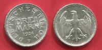 Weimarer Republik Deutsches Reich 3 Mark Silber Kursmünze 1924 F Kursmünze Drei ausgeschrieben Stand