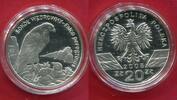 Polen, Poland, Polska 20 Zloty Silber Gedenkmünze 2008 World Animals Peregrine Falcon Falke PP in Ka