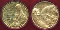 Kunstmedaille Vergoldete Metall Medaille o.J. Leonardo Da Vinci La Gioconda Mona Lisa Sehr Attraktiv