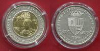 Andorra 20 Diners Bimetall Silber Gold 1996 Karl der Große - Die offiziellen ECUs Stempelglanz matt 