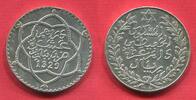 Marokko 10 Dirhams 1 Rial 1329 1911 Abd al-Hafiz vz-prfr. min gereinigt k. Rdf.