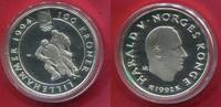 Norwegen Norway 100 Kroner Silber Unze 1992 1994 Winter Olympics in Lillehammer Eishockey Polierte P
