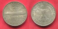 Deutschland Weimarer Republik Germany 3 Mark 1930 A Zeppelin Weltflug Graf Zeppelin f. stgl. feine T