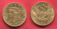 The United States of America USA 10 Dollars Gold Coronet Head - With motto -