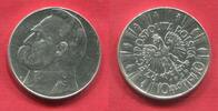 POLAND Polen 10 Zloty Silber Marschall Pilsudski, Kursmünzen Circulation Coin Key date -