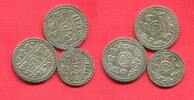 Nepal 2 x 1/2 Mohar Silber 1/4 Lot Prithvi Bir Bikram 3 Münzen -