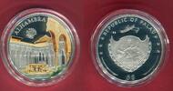 Palau 5 Dollars Silbermünze teilcoloriert World of Wonders - Alhambra -