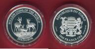 Tschad 1000 Francs CFA Silbermünze 1oz Buillion Coins o the World - Springbok - Privy Mark 40 Years Gracia Patricia -