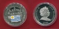 Cook-Inseln 1 Dollar Silber Fußballweltmeister Uruguay (m. Farbapplikation) -