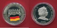 Cook-Inseln 1 Dollar Silber Vize-Fußballweltmeister Deutschland (m. Farbapplikation) -
