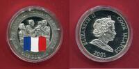 Cook-Inseln 1 Dollar Silber Fußballweltmeister Frankreich (m. Farbapplikation) -