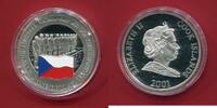 Cook-Inseln 1 Dollar Silber Vize-Fußballweltmeister Tschechoslowakei (m. Farbapplikation) -