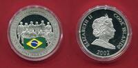 Cook-Inseln 1 Dollar Silber Fußballweltmeister Brasilien (m. Farbapplikation) -