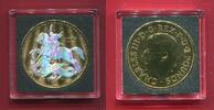 Großbritannien 2 Pounds Silber Golden Holographic Edition - St. George & Dragon (1 oz, vergoldet, Hologramm) -