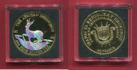 Burundi 25 Francs Silber Golden Holographic Edition - Springbok (1 oz, vergoldet, Hologramm) -
