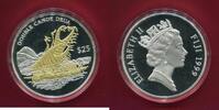 Fidschi 25 Dollars Silber Geschichte der Seefahrt - Doppelkanu (5 oz, m. Goldapplikation) -