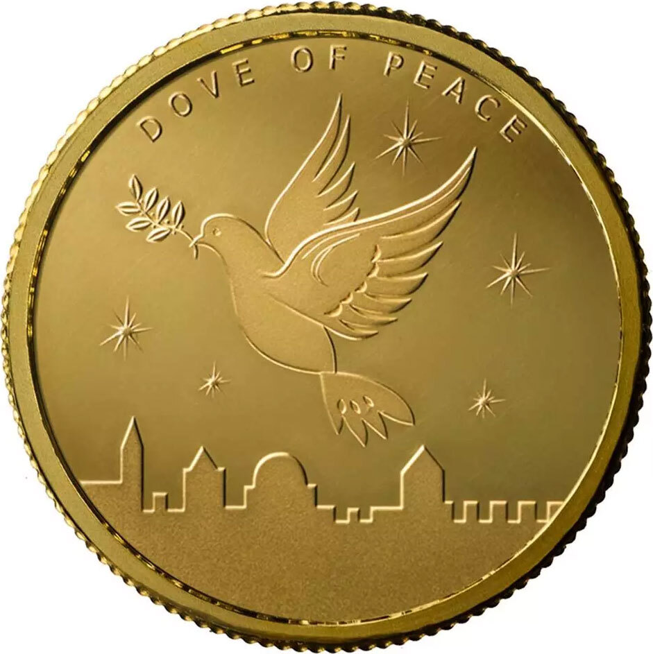 DOVE OF PEACE 1/4 Gold Medal Israel 2023 BU-Brilliant unz | MA-Shops