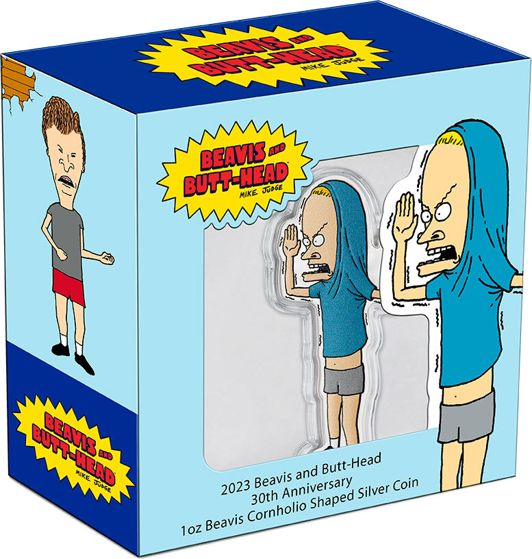 2 Dollars CORNHOLIO Beavis and Butthead 30th Anniversary 1 Oz Silver