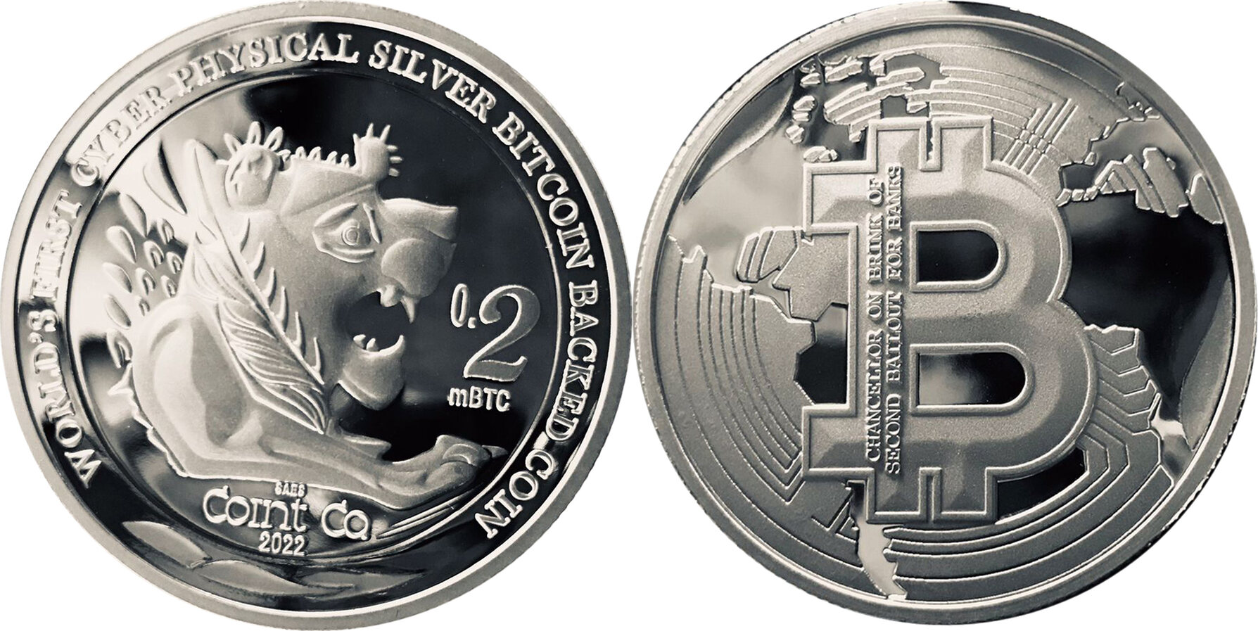 Niue NEW LYDIAN COIN Bitcoin Backed 1 Oz Silver Coin 0.2 mBTC 2022 PP |  MA-Shops