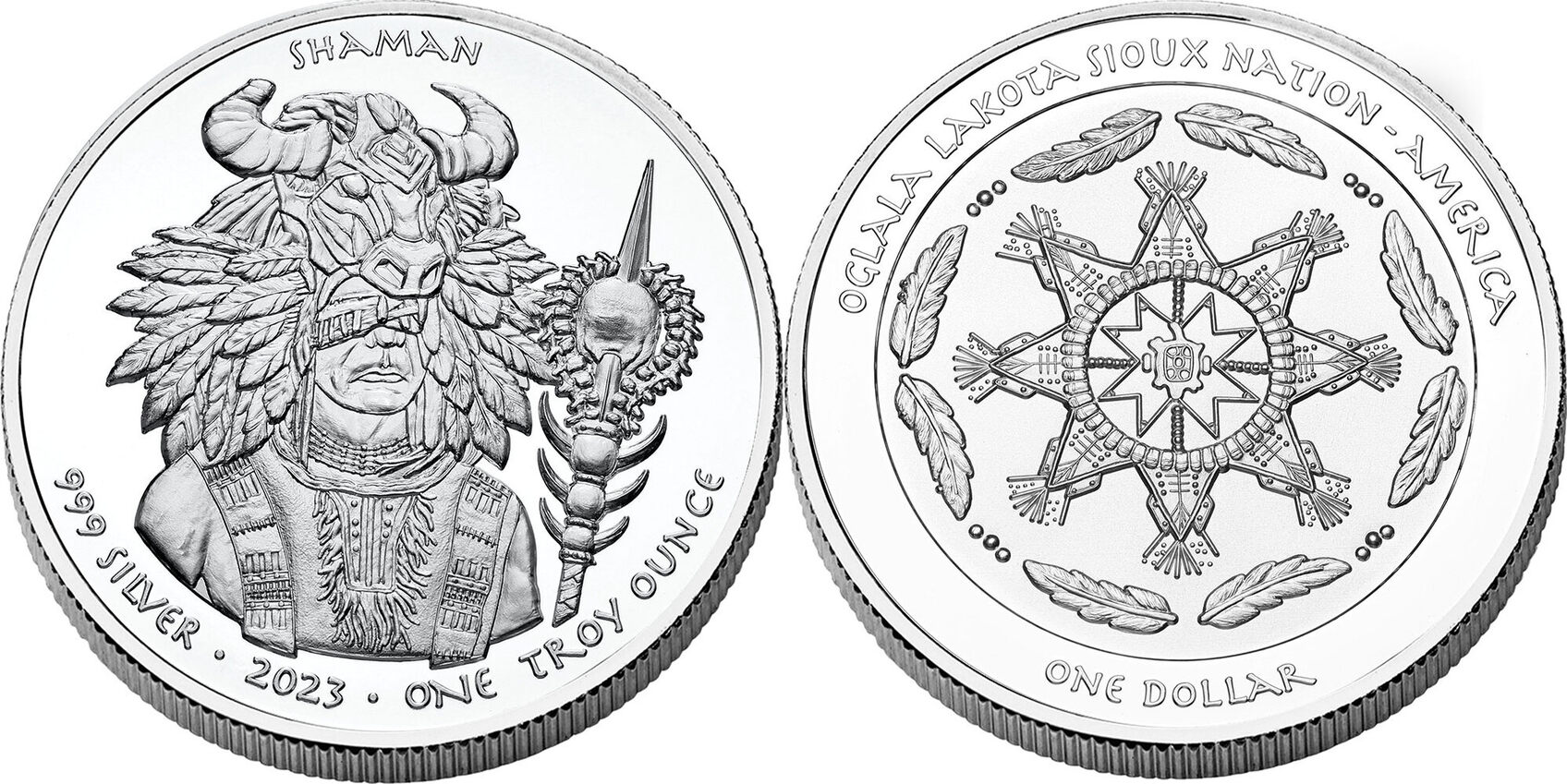 United States 1 Dollar SHAMAN Native American Dollars 1 Oz Silver Coin