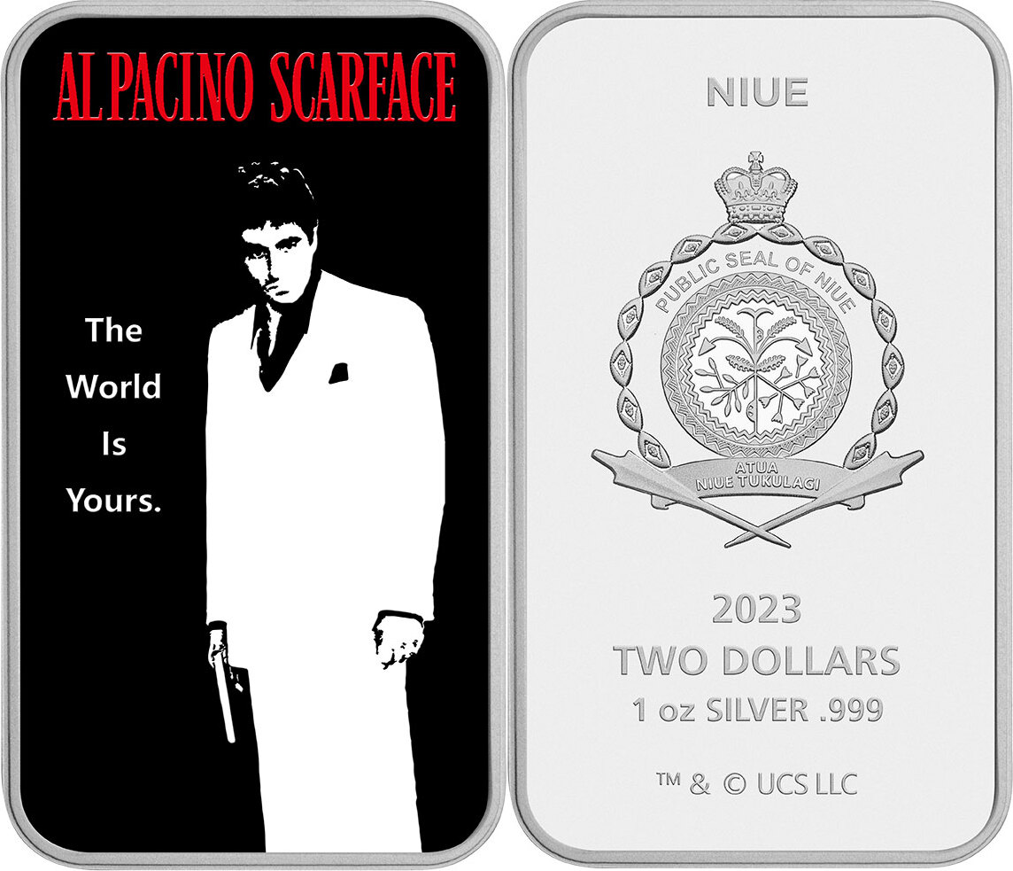 2 Dollars SCARFACE 40th Anniversary 1 Oz Silver Coin 2$ Niue 2023