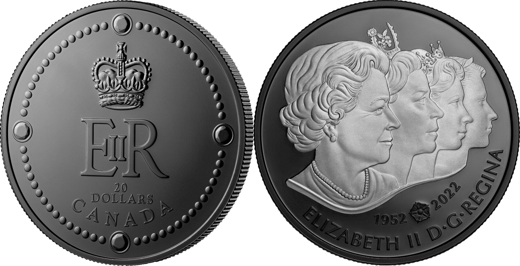 20 Dollars QUEEN ELIZABETH II ROYAL CYPHER Silver Coin 20 Canada 2022