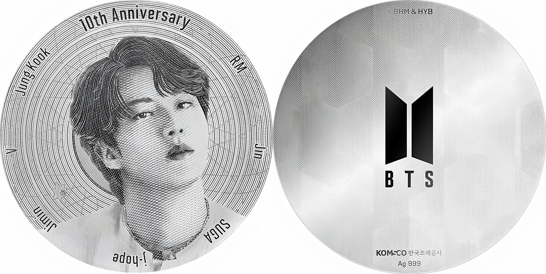 JIN BTS 10th Anniversary Silver Medal South Korea 2023 PP