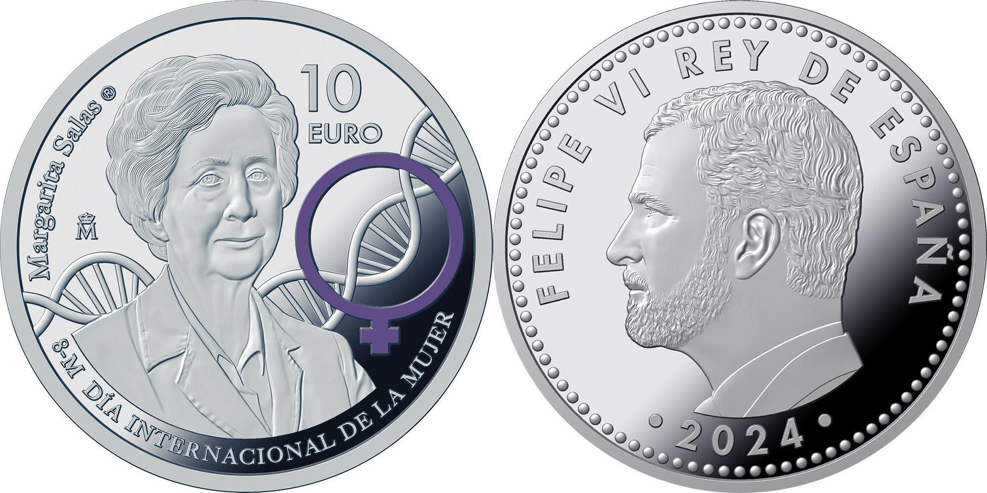 10 Euro MARGARITA SALAS International Women Day Silver Coin 10