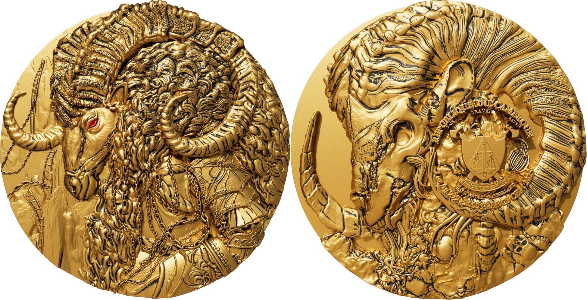 PAN GOD Gods of the Fringe Gilded 2 Oz Silver Coin 2000 Francs Cameroon 2025 BU - Brilliant Uncirculated | MA-Shops