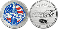 COCA COLA 140th Anniversary 1 Oz Silver Medal USA -