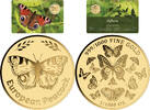EUROPEAN PEACOCK Butterflies 1/1000 Oz Gold Medal -