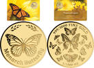 MONARCH BUTTERFLY Butterflies 1/1000 Oz Gold Medal -