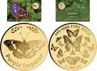 PURPLE EMPEROR Butterflies 1/1000 Oz Gold Medal -