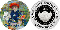 Palau 20 Dollars TWO SISTERS on the Terrace Renoir Micropuzzle Treasures 3 Oz Silver Coin 20$ Palau 2020 -