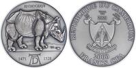 Cameroon 2000 Francs RHINOCERUS Albrecht Durer 550th Anniversary 2 Oz Silver Coin 2000 Francs Cameroon 2021 -
