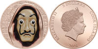 Cook Islands 5 Dollars SALVATORE Dali Money Heist Revolutionary Masks 1 Oz Silver Coin 5$ Cook Islands 2018 -