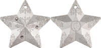 Cook Islands 5 Dollars SNOWFLAKE STAR Holiday Ornament 1 Oz Silver Coin 5$ Cook Islands 2023 -