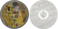 Palau 20 Dollars KISS Gustav Klimt Fine Embroidery Art 3 Oz Silver Coin 20$ Palau 2023 -