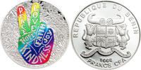 Benin 1000 Francs PEACE AND LOVE Peace 1 Oz Silver Coin 1000 Francs Benin 2019 -