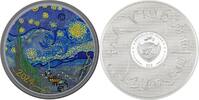 Palau 20 Dollars STARRY NIGHT Van Gogh Fine Embroidery Art 3 Oz Silver Coin 20 $ Palau 2024 -