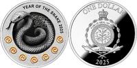 Niue 1 Dollar YEAR OF THE SNAKE 7 Elements Silver Coin 1$ Niue 2025 -