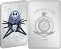 Niue 2 Dollars JACK SKELLINGTON Nightmare Before Christmas 1 Oz Silver Coin 2$ Niue 2024 -