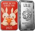 LOVE BUNNIES Bunny 1 Oz Silver Bar 2025 -