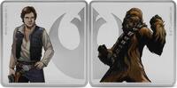 HAN SOLO AND CHEWBACCA Star Wars Allies 1 Oz Silver Medal 2025 -
