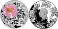 Solomon Islands 5 Dollars PEONY 2 Oz Silver Coin 5$ Solomon Islands 2025 -