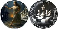 United States 1 Dollar QUEEN OF CHESS 1 Oz Silver Coin 1$ USA 2025 -